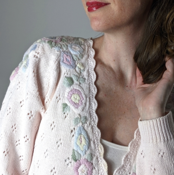 Floral Pastel Embroidered Cardigans